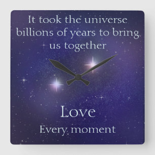 Horloge Carrée L'amour écrit dans les étoiles Paroles sentimental