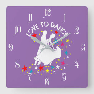 Horloge Carrée L'amour pour la danse