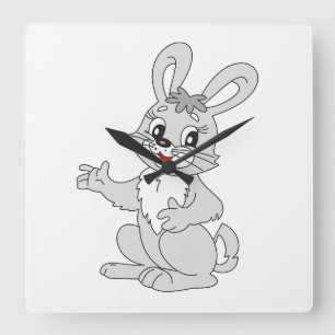 Horloge Carrée Lapin