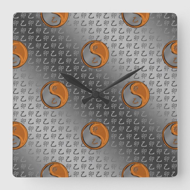 Horloge Carrée Lapin de Bois (Recto)