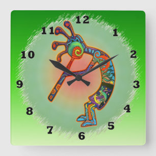 Horloge Carrée Lapin Kokopelli