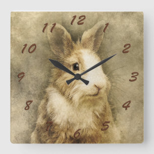 Horloge Carrée  Lapin Lapin