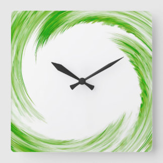 Horloge Carrée L'araignée verte Art Abstrait #2
