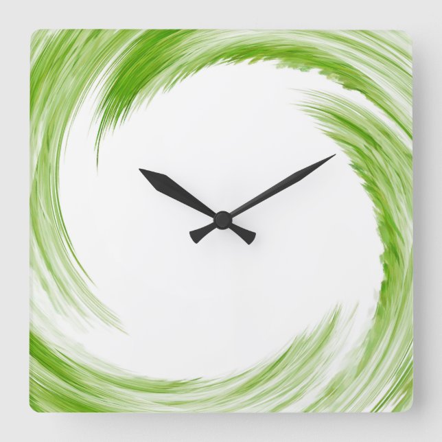 Horloge Carrée L'araignée verte Art Abstrait #2 (Recto)