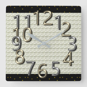 Horloge Carrée L'art du temps - MoD-Argent & Or-Horloges