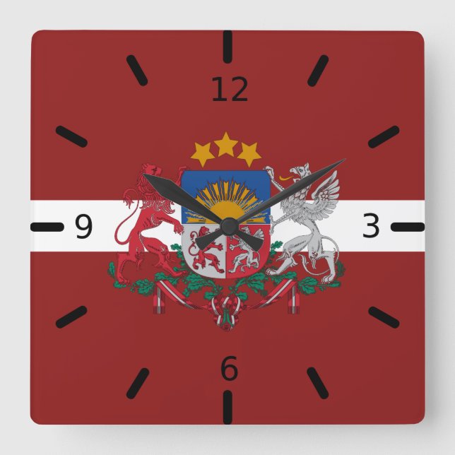 Horloge Carrée Latvia flag-coat of arms    (Recto)