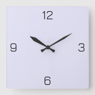 Horloge Carrée Lavande / Violet pâle E6E6FA - Option pour ajouter