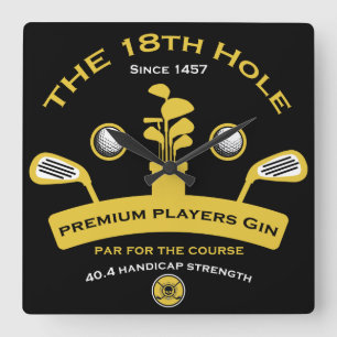 Horloge Carrée Le 18ème Golf Hole Funny Golfing Gifts