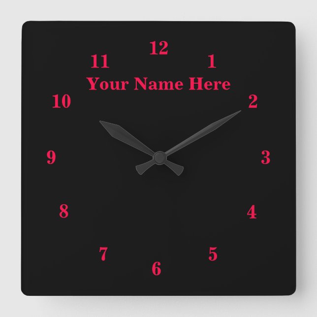 Horloge Carrée Le Black Red (Recto)