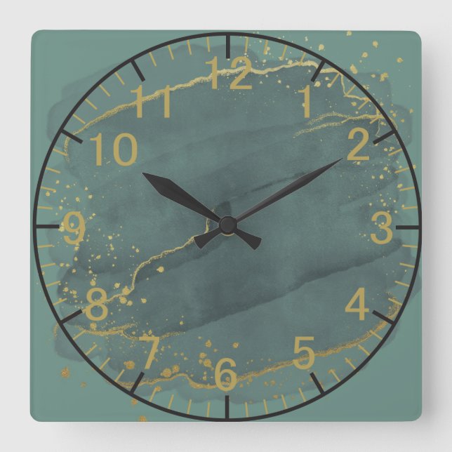 Horloge Carrée Le cactus vert 10,75 po (Recto)