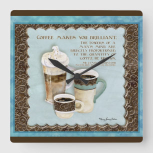 Horloge Carrée Le café de Brew de Deja vous fait l'horloge