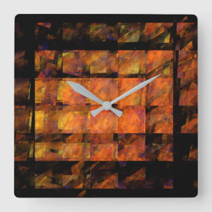 Horloge Carrée Le Carré d'art Abstrait du mur