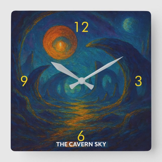 Horloge Carrée Le ciel de la caverne (Recto)