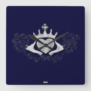 Horloge Carrée Le Claddagh (argent)