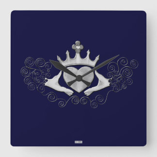 Horloge Carrée Le Claddagh (argent)