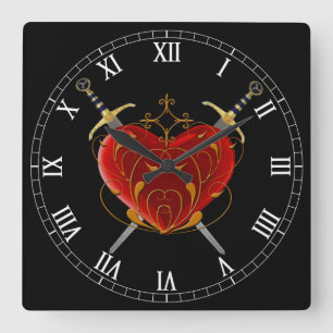 Horloge Carrée Le Clock de Heart & Daggers