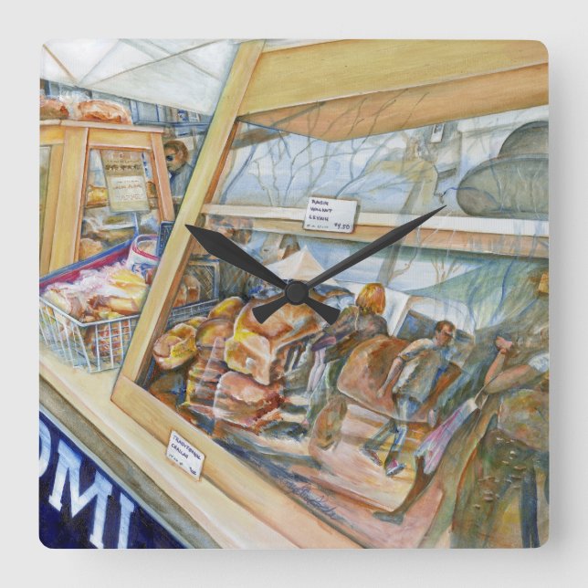 Horloge Carrée Le côté ensoleillé de la folie (Recto)