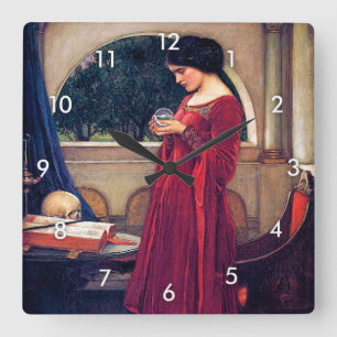 Horloge Carrée Le Crystal Ball, John William Waterhouse