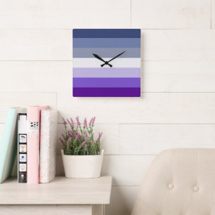 Horloge Carrée Le drapeau de la fierté lesbienne boucher de Slipp