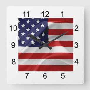 Horloge Carrée Le drapeau des États-Unis d'Amérique
