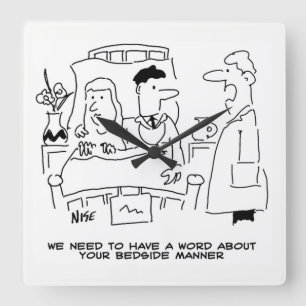 Horloge Carrée Le Drapeau Du Docteur N'A Pas Raison. Médicale