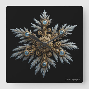 Horloge Carrée Le Flocon de Sidera – Artefact steampunk -
