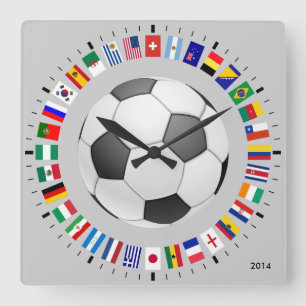 HORLOGE CARRÉE LE FOOTBALL