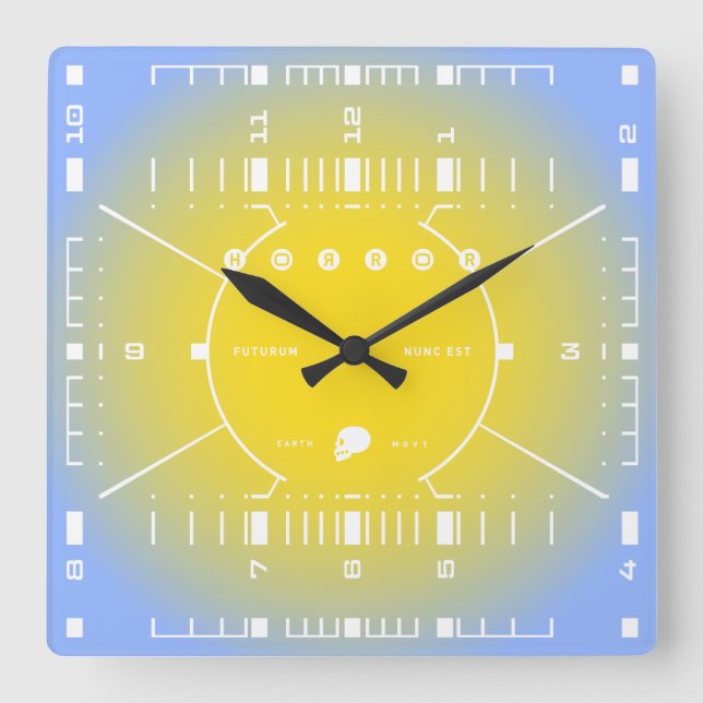 Horloge Carrée Le futur est maintenant (Recto)