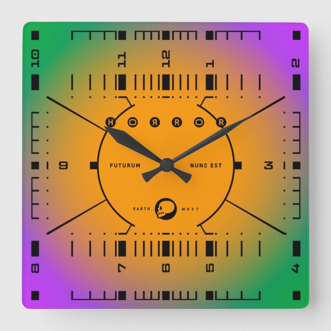 Horloge Carrée Le futur est maintenant (Recto)