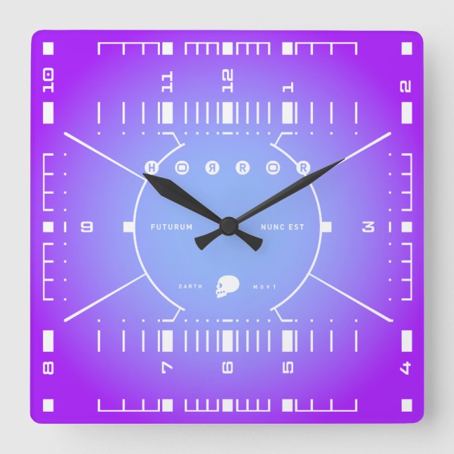 Horloge Carrée Le futur est maintenant (Recto)