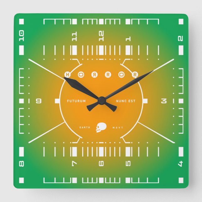 Horloge Carrée Le futur est maintenant (Recto)