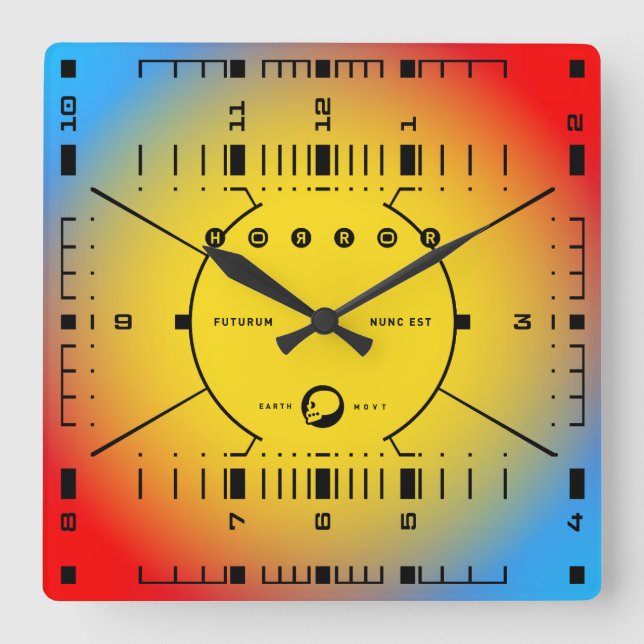 Horloge Carrée Le futur est maintenant (Recto)
