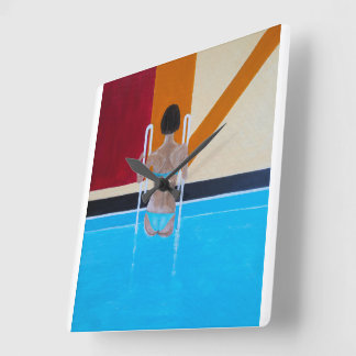 Horloge Carrée Le Grand Resort Peinture d'Alfred Fox
