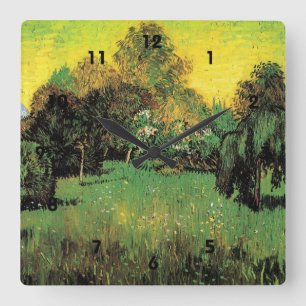 Horloge Carrée Le jardin du poète par Vincent van Gogh.