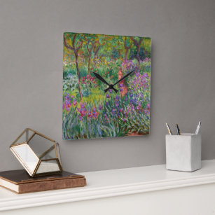 Horloge Carrée Le Jardin Iris De Giverny By Claude Monet