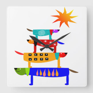 Horloge Carrée Le monde du chien