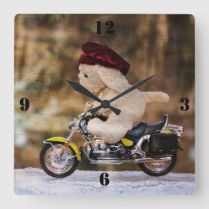 Horloge Carrée Le motard