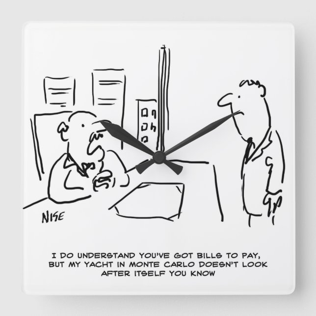 Horloge Carrée Le patron ne peut pas donner de hausse de salaire  (Recto)