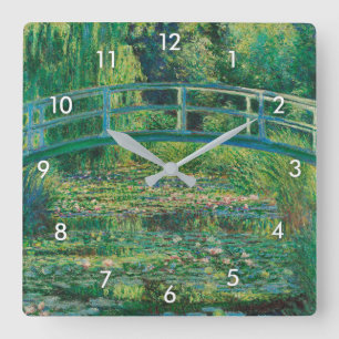Horloge Carrée Le Pont Japonais (Etang Lily), Monet