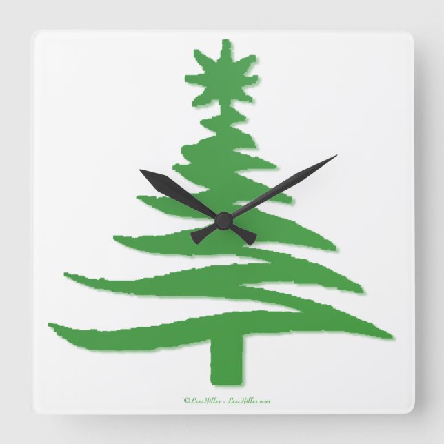 Horloge Carrée Le Prince Vert moderne (Recto)