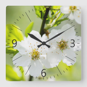Horloge Carrée Le printemps fleuri
