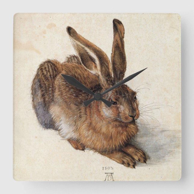 Horloge Carrée LE RABBIT ( Jeune Lièvre ) (Recto)
