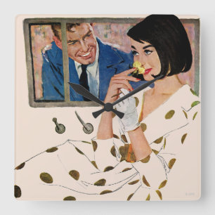 Horloge Carrée Le Rose d'or