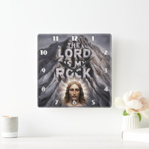 Horloge Carrée Le Seigneur Est Mon Rocher : Psaume 18:2