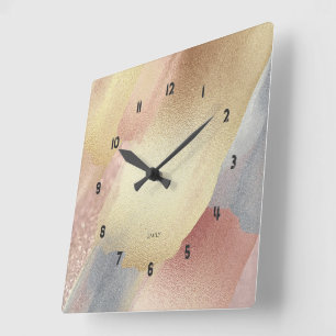 Horloge Carrée Le Shimmering de Pastel Colors