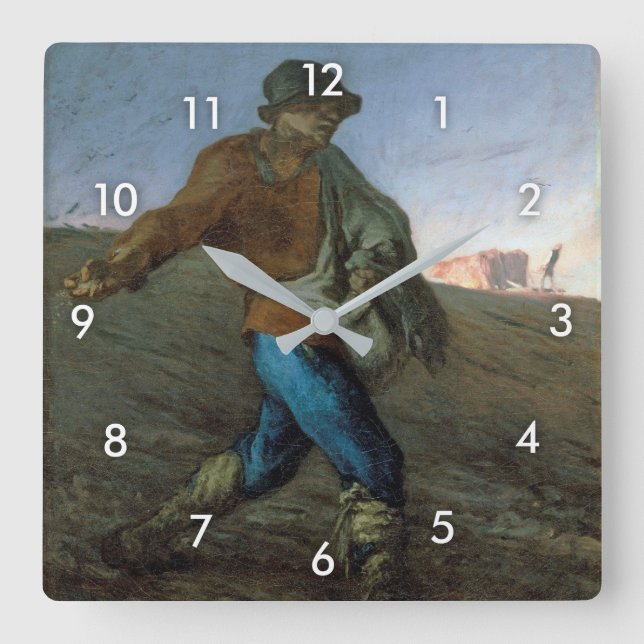 Horloge Carrée Le Sower, Jean-François Millet (Recto)