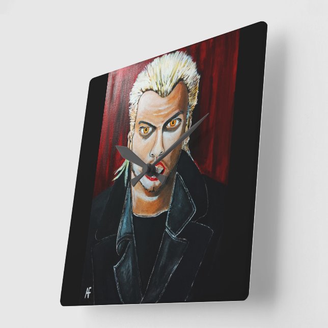 Horloge Carrée Le tableau de vampire par Alfred Fox (Angle)