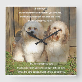 Horloge Carrée Le temps pour les garçons