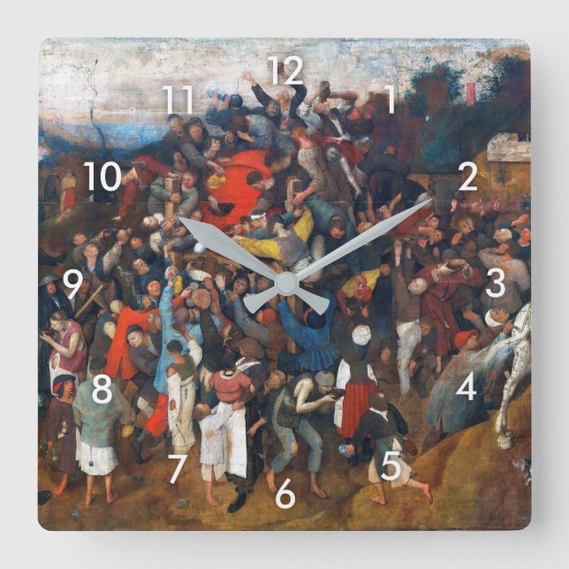 Horloge Carrée Le vin de la Saint-Martin, Pieter Bruegel (Recto)