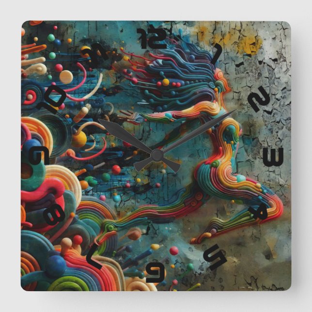 Horloge Carrée Leap (Recto)